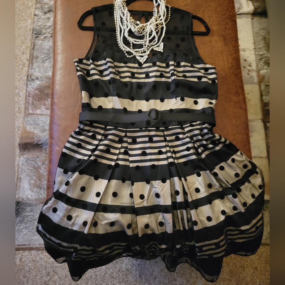 ElizaJ. Tule Polkadot Cocktail Dress